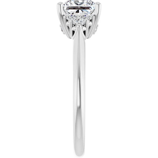 Princess Antique Inspired Design Engagement Ring