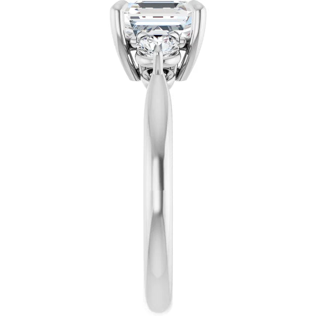 Asscher Accent Engagement Ring