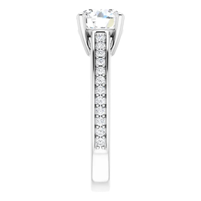 Round Brilliant White Gold Claw Set Style Moissanite Engagement Ring