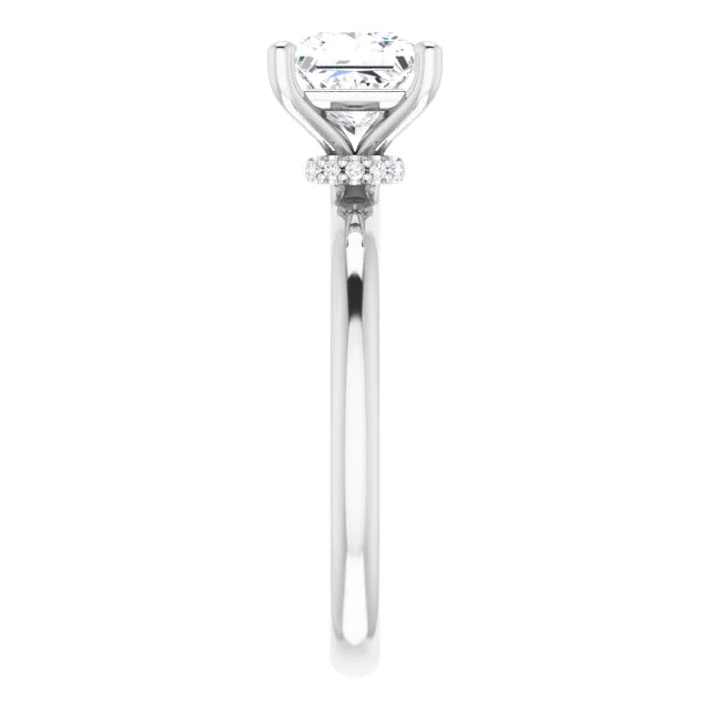 Princess White Gold Solitaire Moissanite Engagement Ring