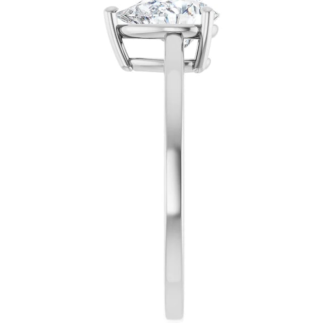 Pear White Gold Solitaire Moissanite Engagement Ring