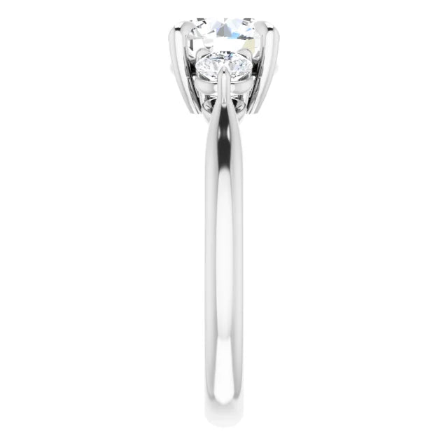 Round Brilliant Accent Engagement Ring