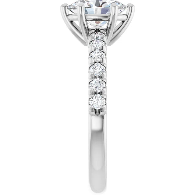 Oval Six Claw Set Style Engagement Ring