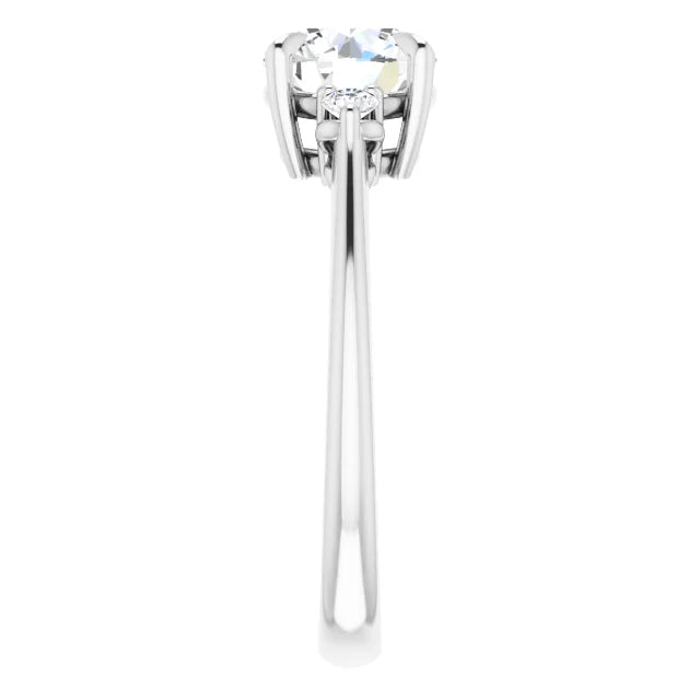 Round Brilliant Accent Engagement Ring