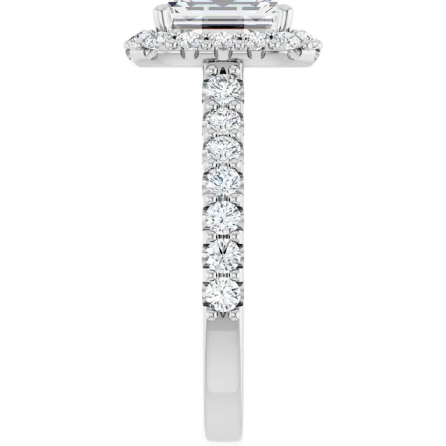 Emerald Halo Style Engagement Ring