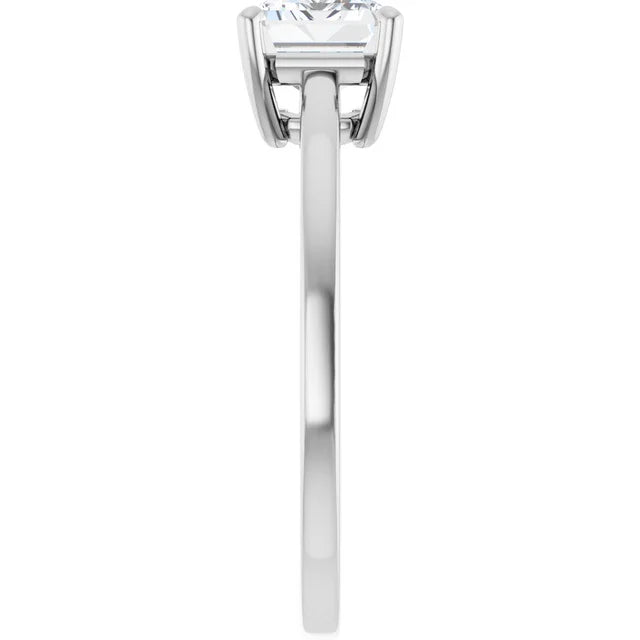Emerald White Gold Solitaire Moissanite Engagement Ring
