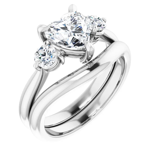 Heart Accent Engagement Ring
