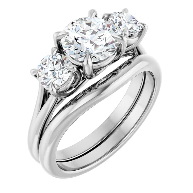 Round Brilliant Accent Engagement Ring