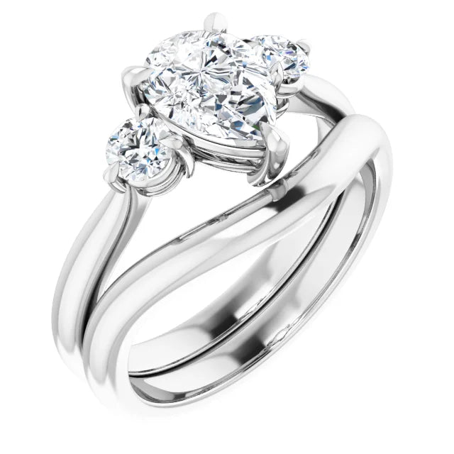 Pear Accent Engagement Ring