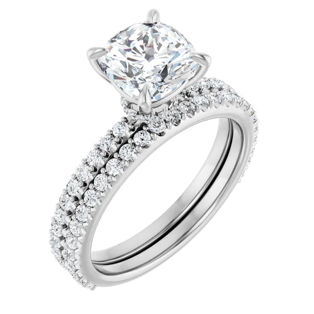 Cushion Claw Set Style Engagement Ring