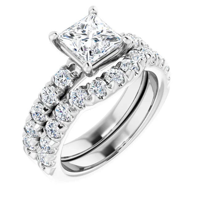 Princess Four Claw Set Style Engagement Ring