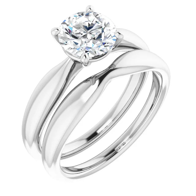 Round Brilliant White Gold Solitaire Moissanite Engagement Ring