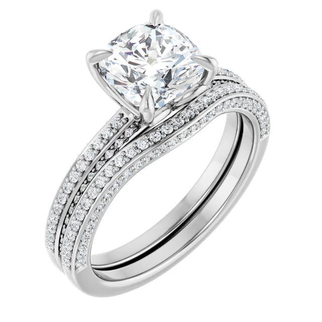 Cushion Claw Set Style Engagement Ring
