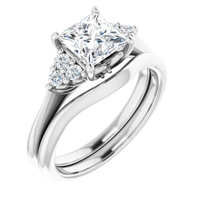 Princess Antique Inspired Design Engagement Ring