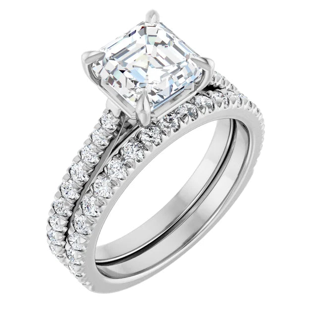 Asscher Claw Set Style Engagement Ring