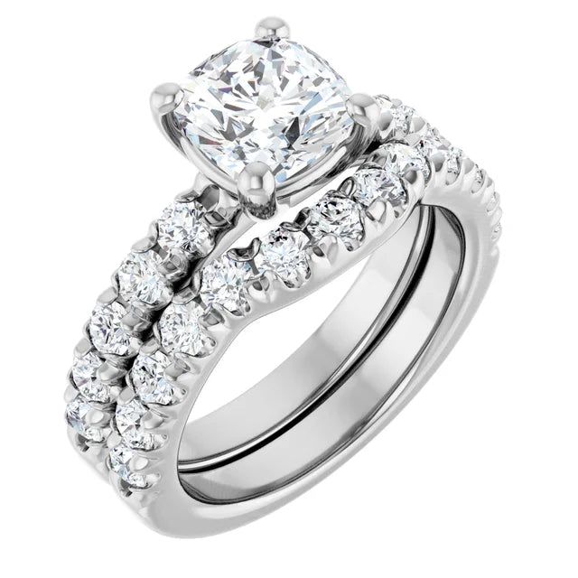 Cushion Four Claw Set Style Engagement Ring