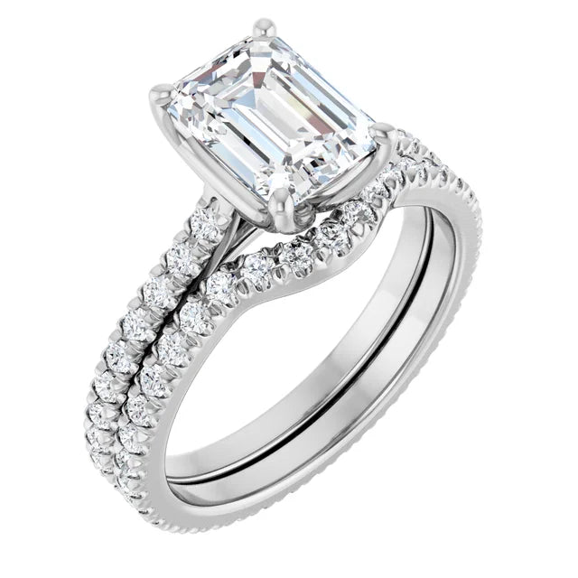 Emerald Claw Set Eternity Style Engagement Ring
