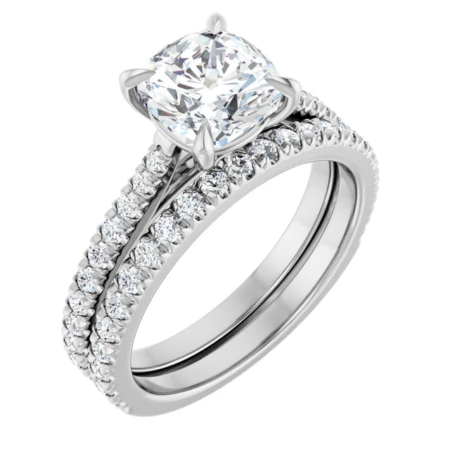 Cushion Claw Set Style Engagement Ring