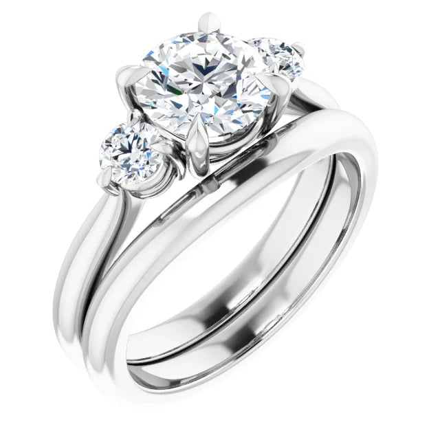 Round Brilliant Accent Engagement Ring