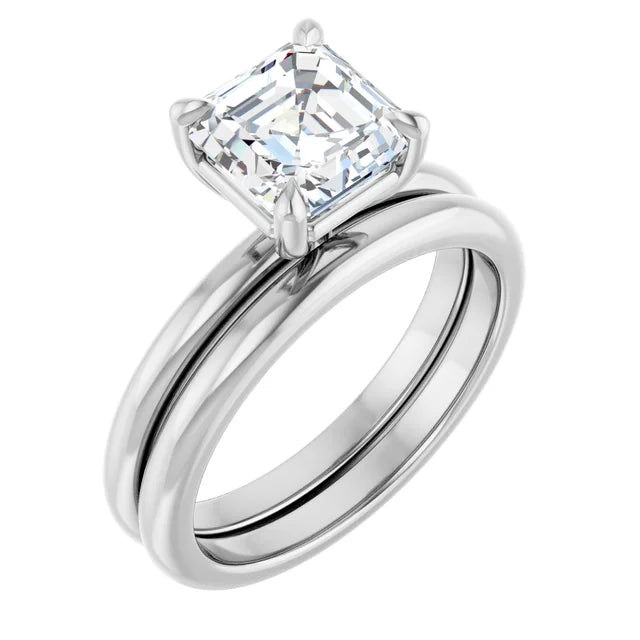 Asscher Solitaire Engagement Ring