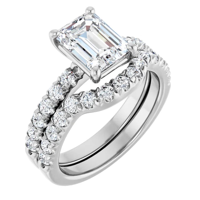 Emerald Four Claw Set Style Engagement Ring