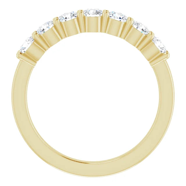 Seven Stone Round Brilliant Moissanite Anniversary Band