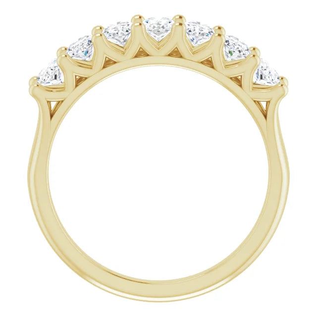Seven Stone Oval Cut Moissanite Anniversary Band