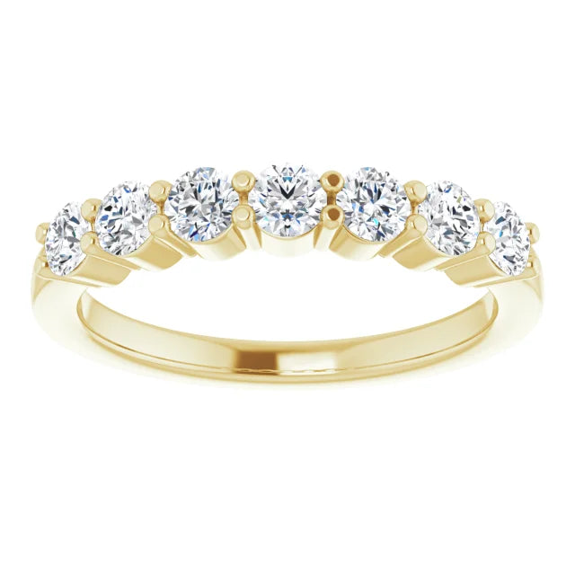 Seven Stone Round Brilliant Moissanite Anniversary Band