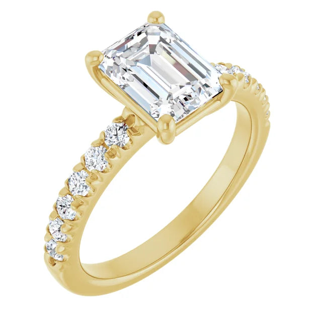 Emerald Four Claw Set Style Engagement Ring