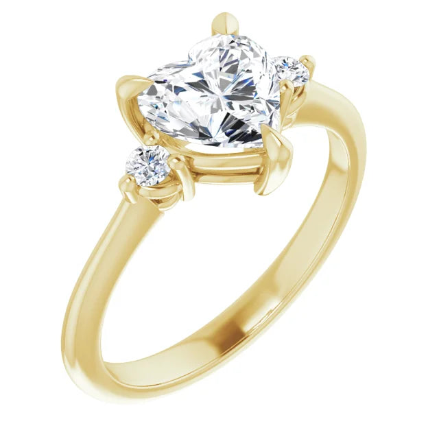 Heart Accent Engagement Ring