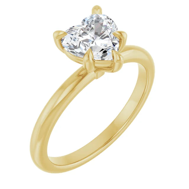 Heart Solitaire Engagement Ring