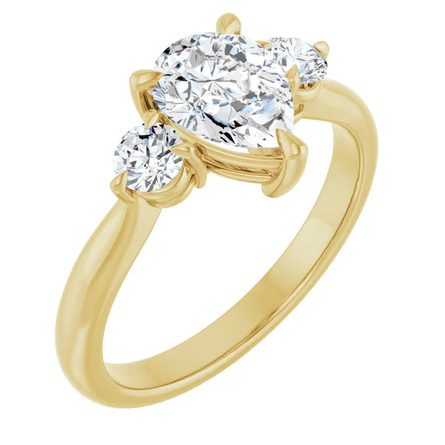 Pear Accent Engagement Ring