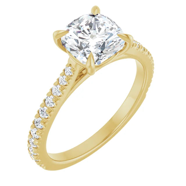 Cushion Claw Set Style Engagement Ring
