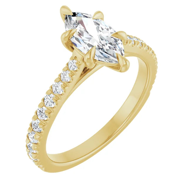 Marquise Six Claw Set Style Engagement Ring