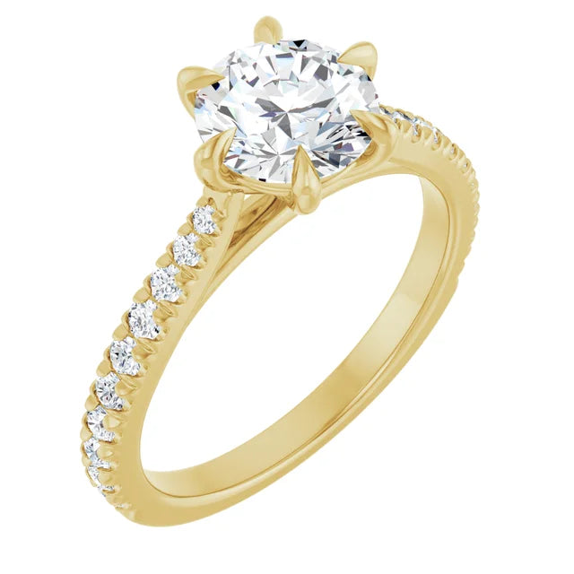 Round Brilliant Six Claw Set Style Engagement Ring