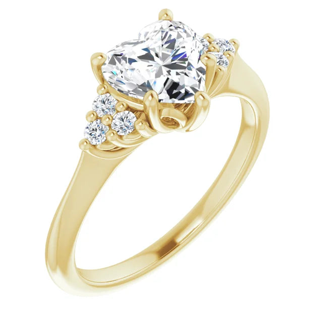 Heart Antique Inspired Design Engagement Ring