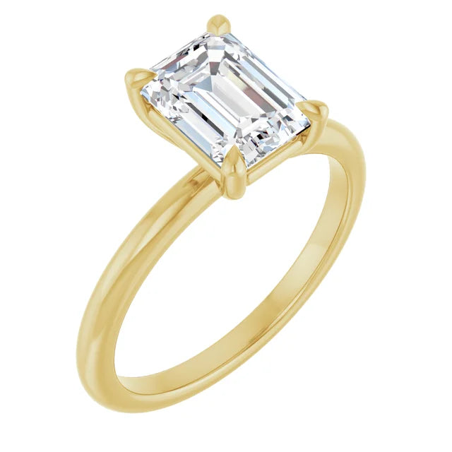Emerald Solitaire Engagement Ring