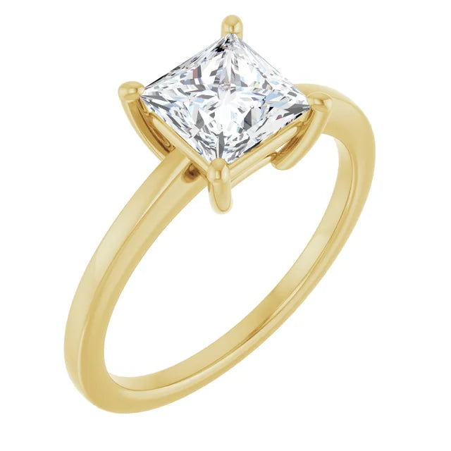Princess Solitaire Style Engagement Ring