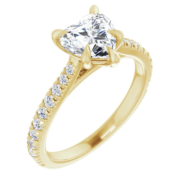 Heart Claw Set Style Engagement Ring
