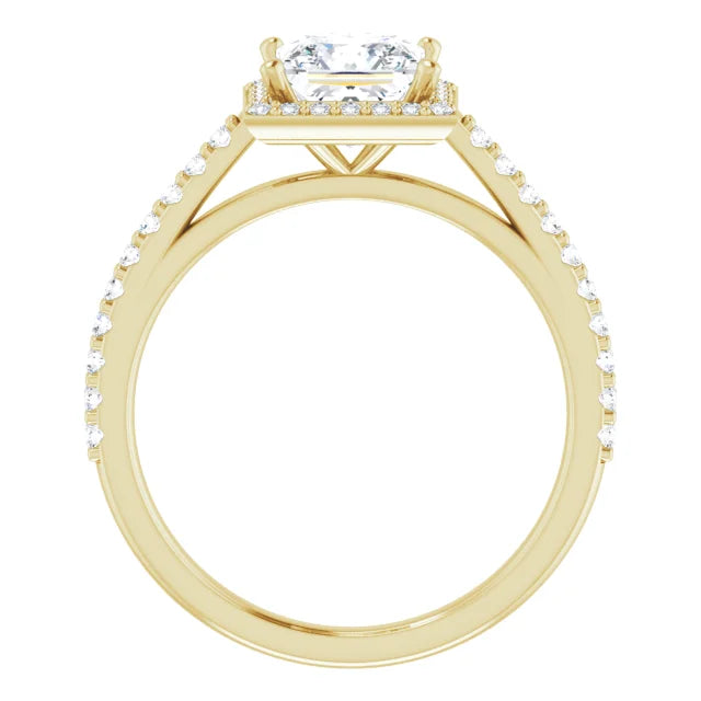 Princess Halo Style Engagement Ring