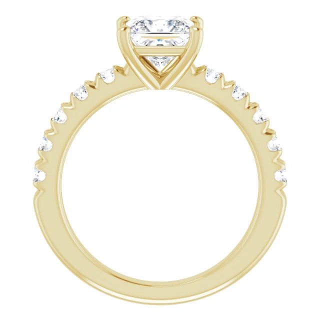 Princess Four Claw Set Style Engagement Ring
