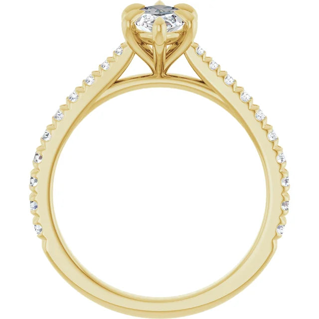 Marquise Six Claw Set Style Engagement Ring