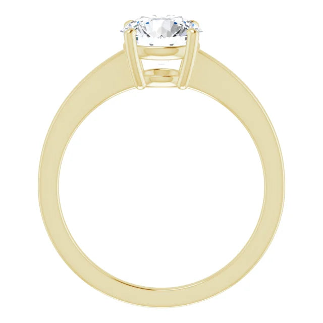 Round Brilliant Yellow Gold Solitaire Moissanite Engagement Ring