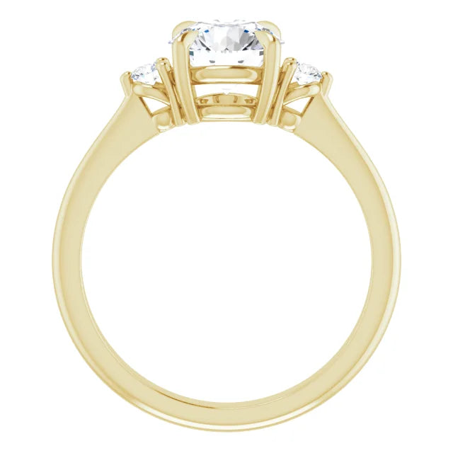 Round Brilliant Accent Engagement Ring