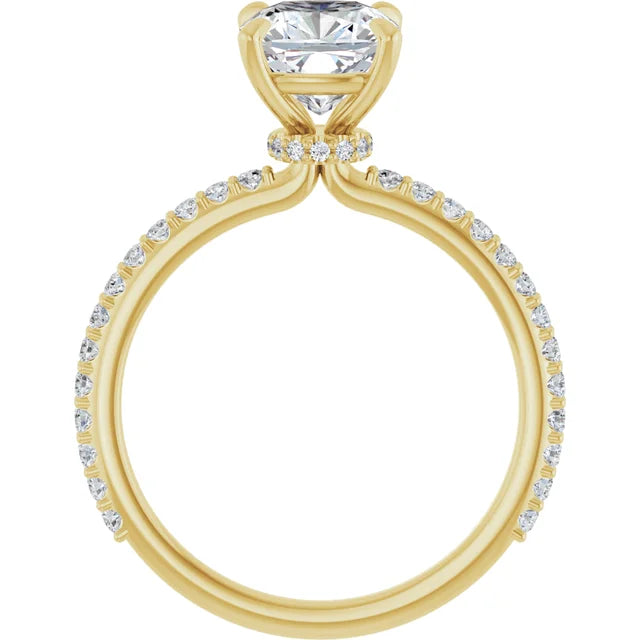 Cushion Claw Set Style Engagement Ring