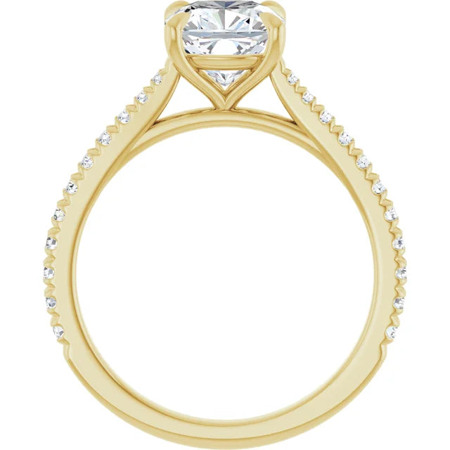 Cushion Claw Set Style Engagement Ring