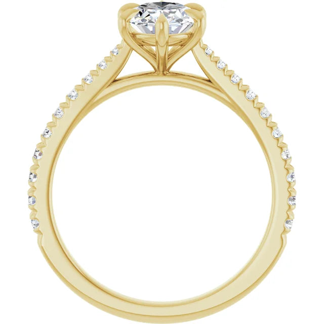 Oval Six Claw Set Style Engagement Ring