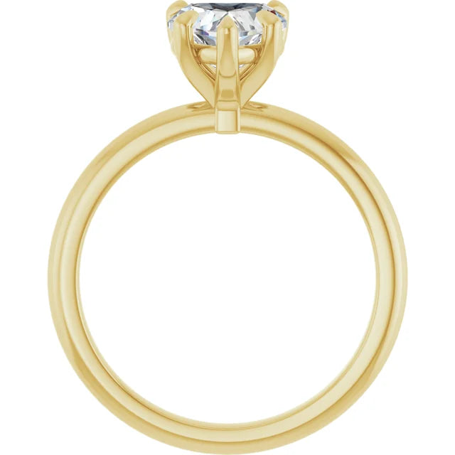 Heart Solitaire Engagement Ring