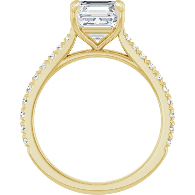 Asscher Claw Set Style Engagement Ring
