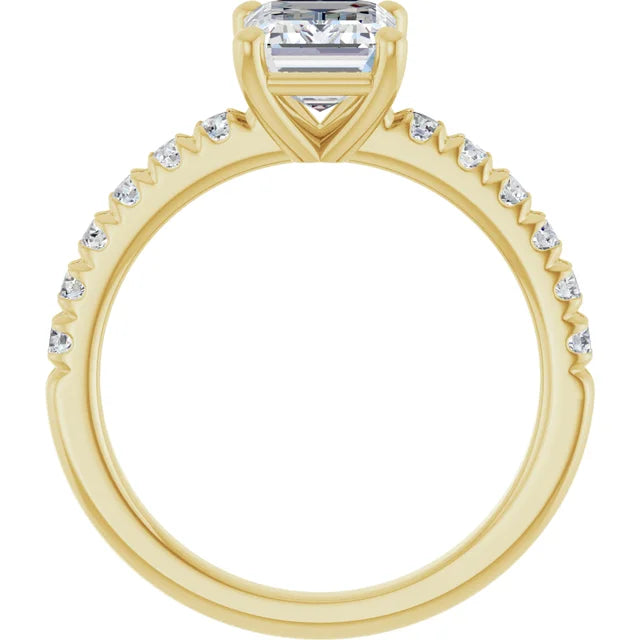 Emerald Four Claw Set Style Engagement Ring